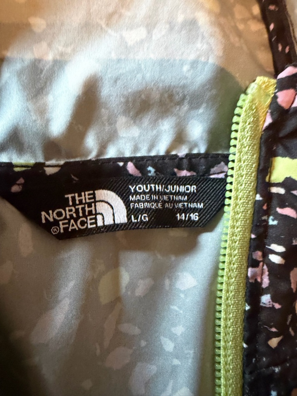 The North Face Kids Black Multi-Color Speckled Hooded Jacket - Picture 3 of 4